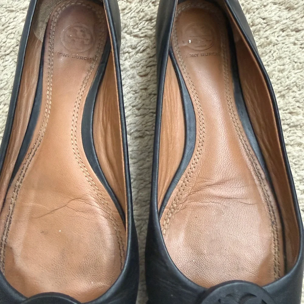 Tory Burch Miller Black Leather Flats - Picture 6 of 8